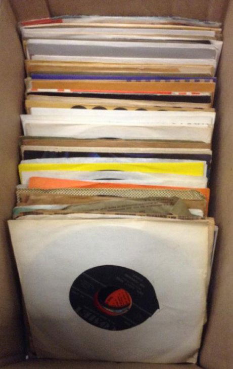 Box of 1950's, 45's with sleeves (1 of 1)