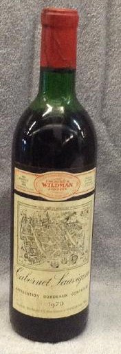 Fredrick Wildman & Sons Cabenet Sauvignon: Any contents in bottle is Free; You are bidding on the bottle & unbroken tax stamp