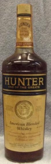 Hunter Whiskey: Any contents in bottle is Free; You are bidding on the bottle & unbroken tax stamp