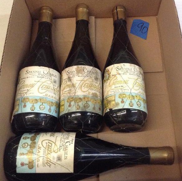 4 Bottles Gomez Cruzado: Any contents in bottle is Free; You are bidding on the bottle & unbroken tax stamp