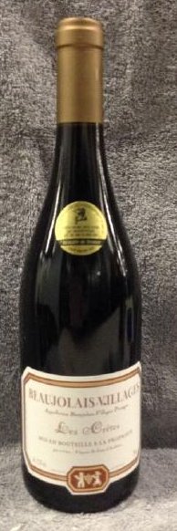Beaujolais Villages Les Cretes: Any contents in bottle is Free; You are bidding on the bottle & unbroken tax stamp