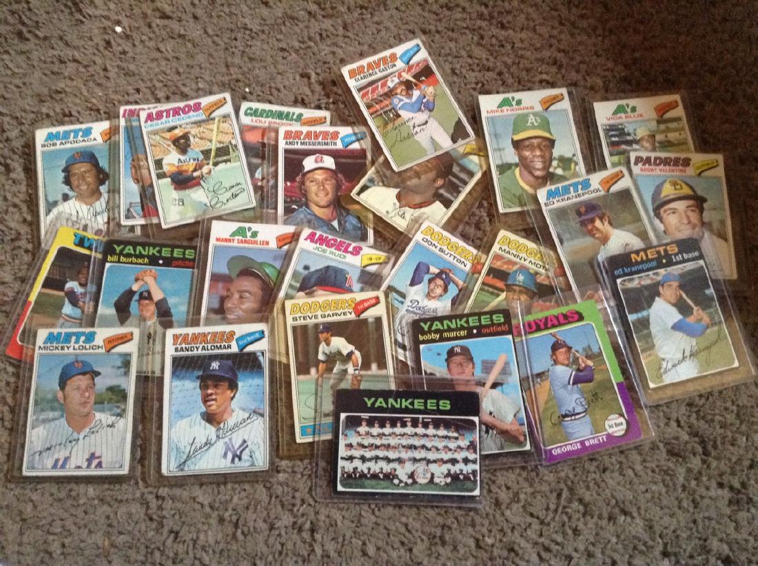 Baseball Cards in protective Sleeves; some signed