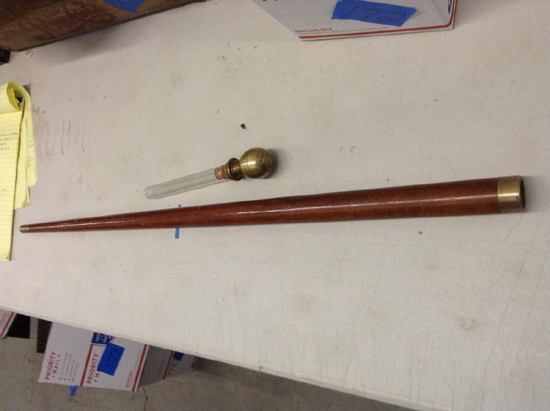 Walking stick with glass tube for the Good Stuff: Walking stick with glass tube for the Good Stuff