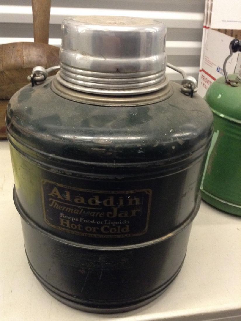 Early Aladdin Wood Handle Thermos: Early Aladdin Wood Handle Thermos