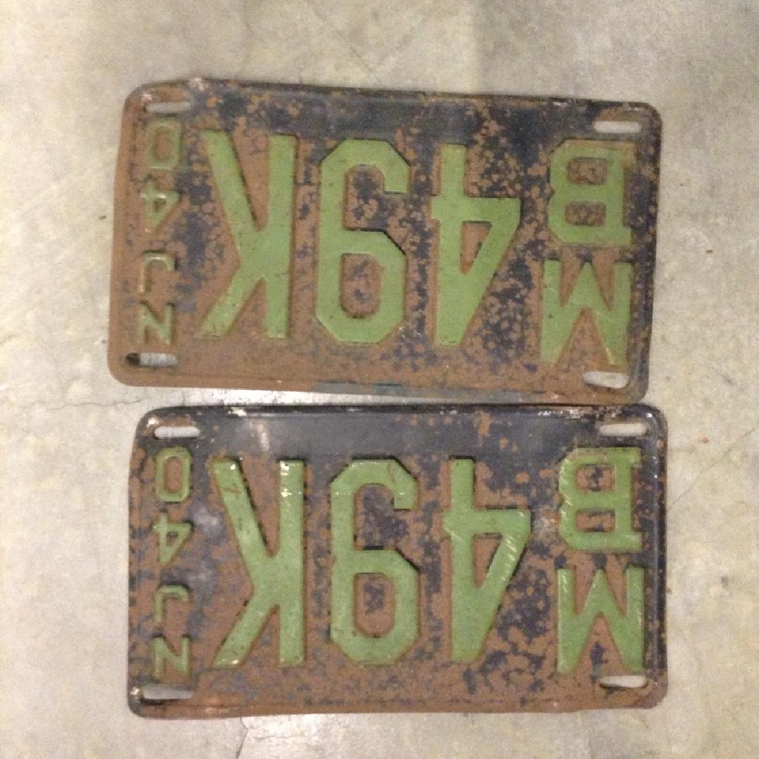 Matched Set of NJ plates 1940 (1 of 1)