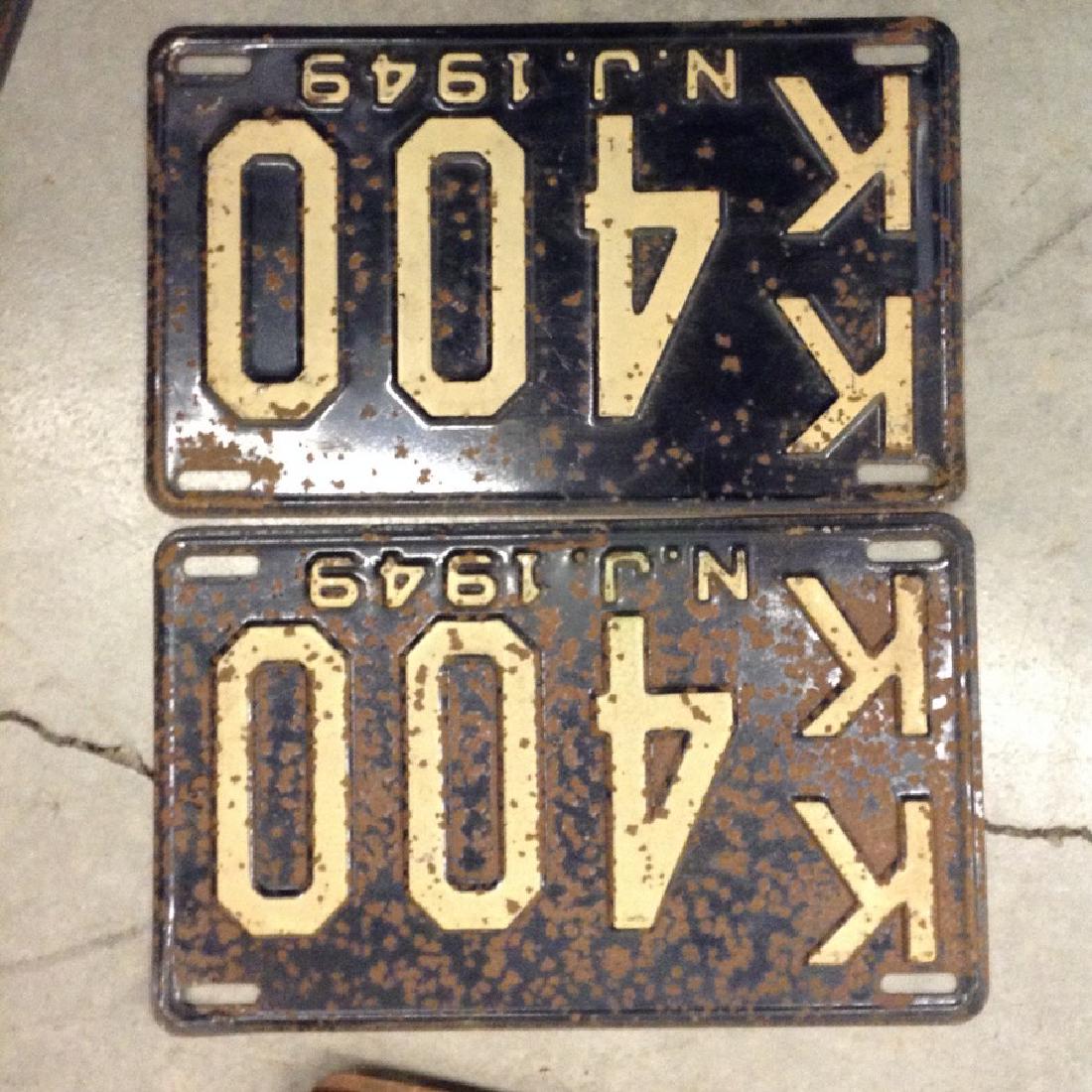 Matched Set of NJ plates 1949