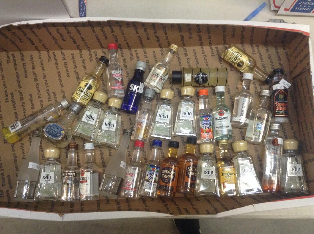 Lot of mini Liquor Bottles: Any contents in bottle is Free; You are bidding on the bottle & unbroken tax stamp