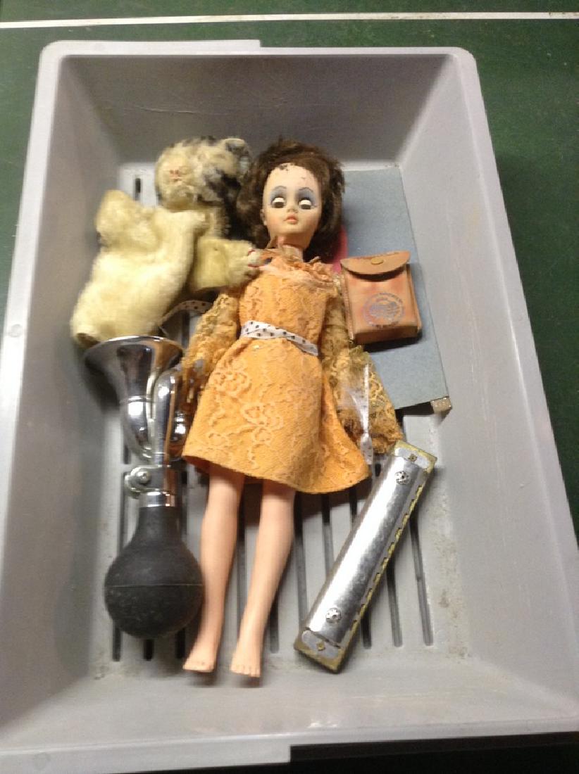 Vintage Dolls, Harmoneca , bike horn, puppet: Vintage Dolls, Harmoneca , bike horn, puppet