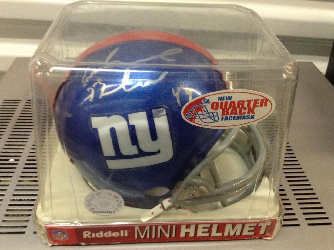 Signed NJ Giants Mini Helmet (1 of 1)