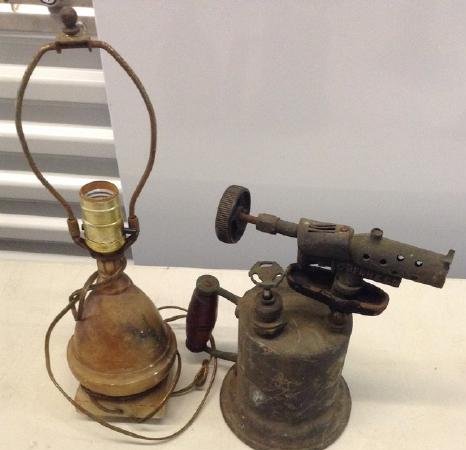 Alabaster Lamp & Blow Torch: Alabaster Lamp & Blow Torch