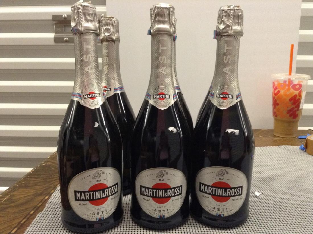 Martini & Rossi Lot of 6 Bottles: Any contents in bottle is Free; You are bidding on the bottle & unbroken tax stamp