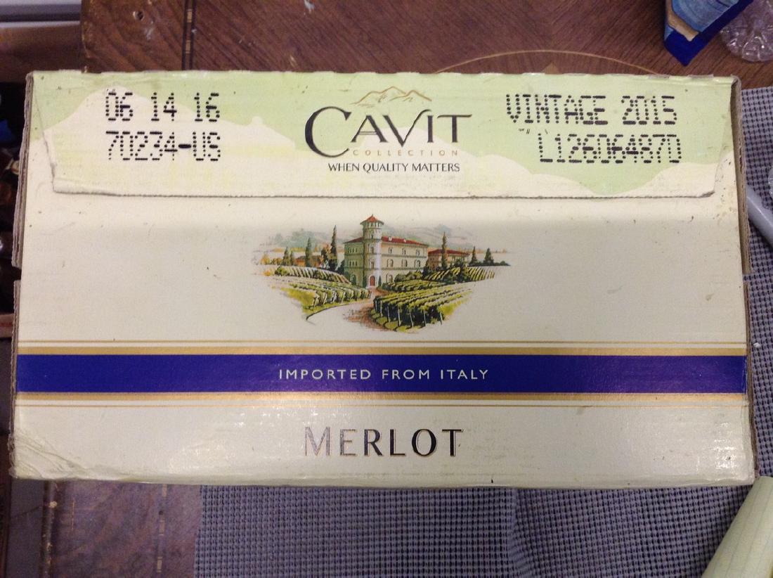 Cavit - Meriot Case full of 24 bottles: Any contents in bottle is Free; You are bidding on the bottle & unbroken tax stamp