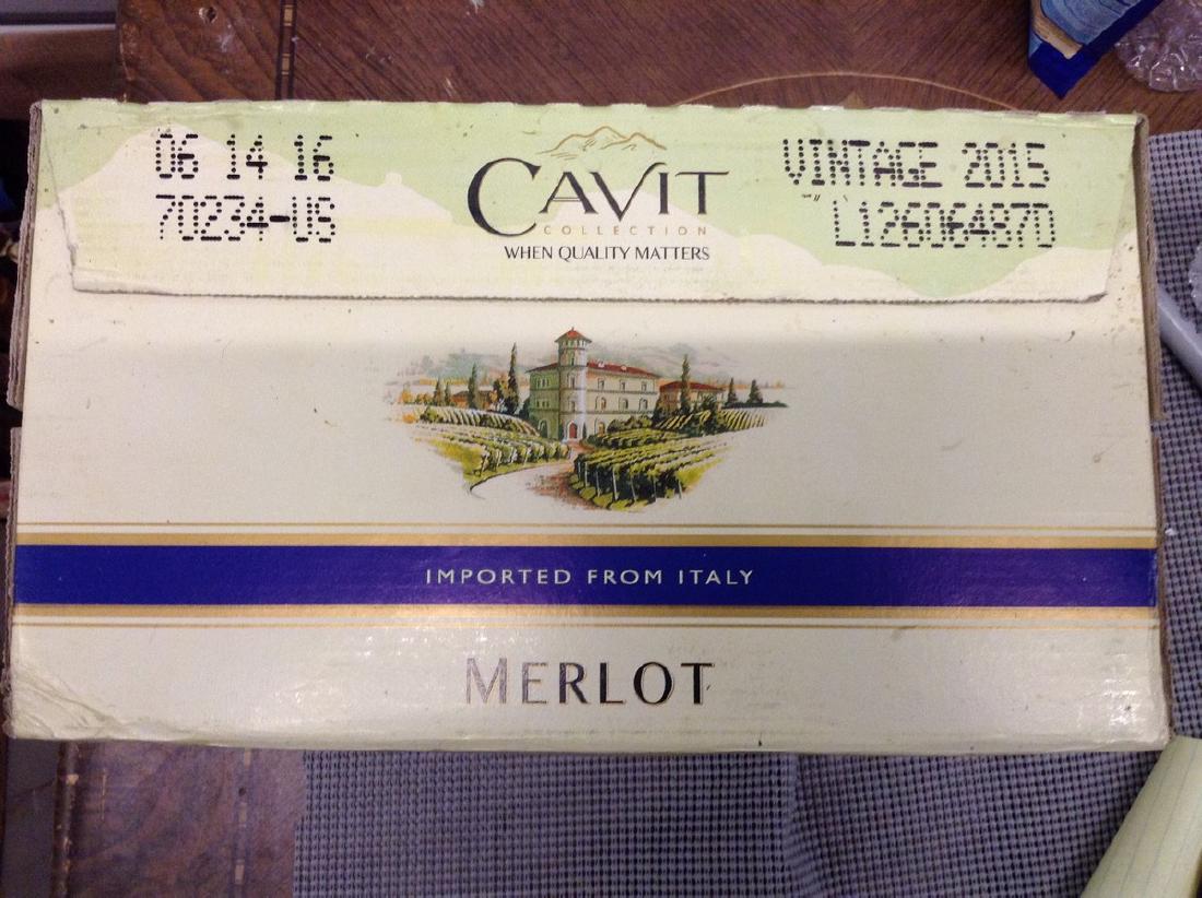 Cavit - Meriot Case full of 24 bottles: Any contents in bottle is Free; You are bidding on the bottle & unbroken tax stamp