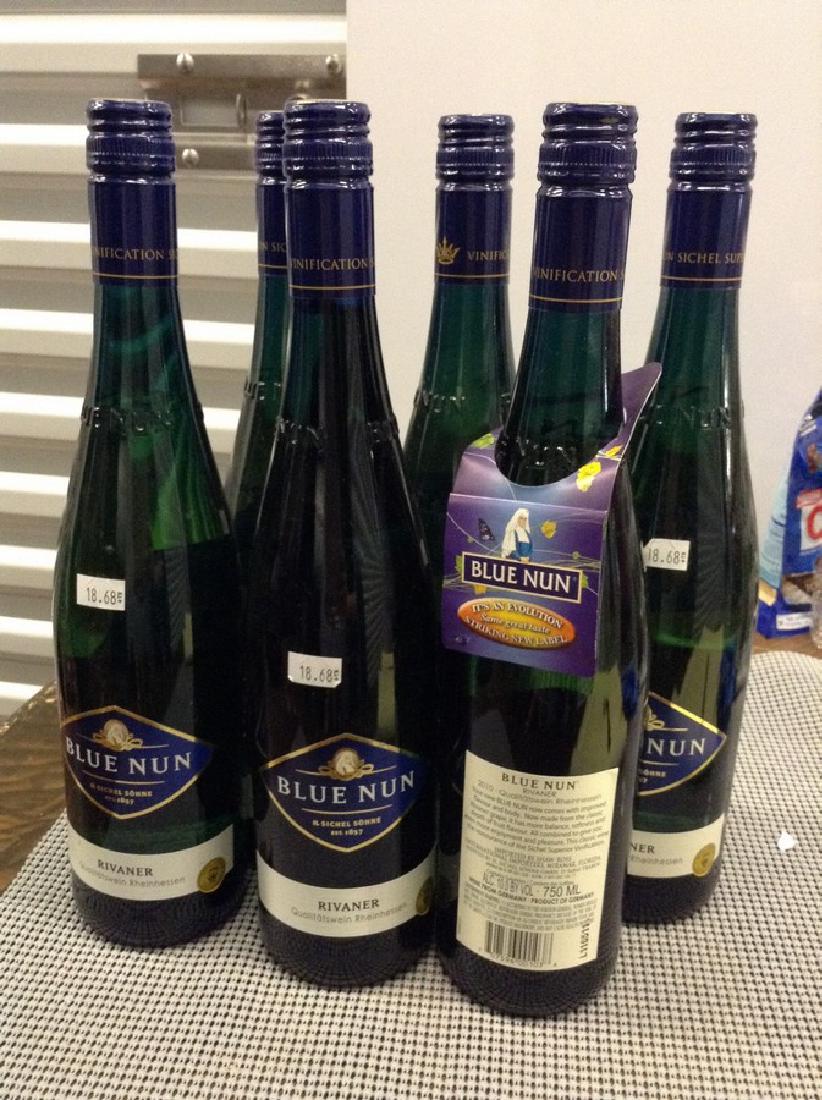 Blue Nun - Rivaner - Lot of 6 Bottles: Any contents in bottle is Free; You are bidding on the bottle & unbroken tax stamp