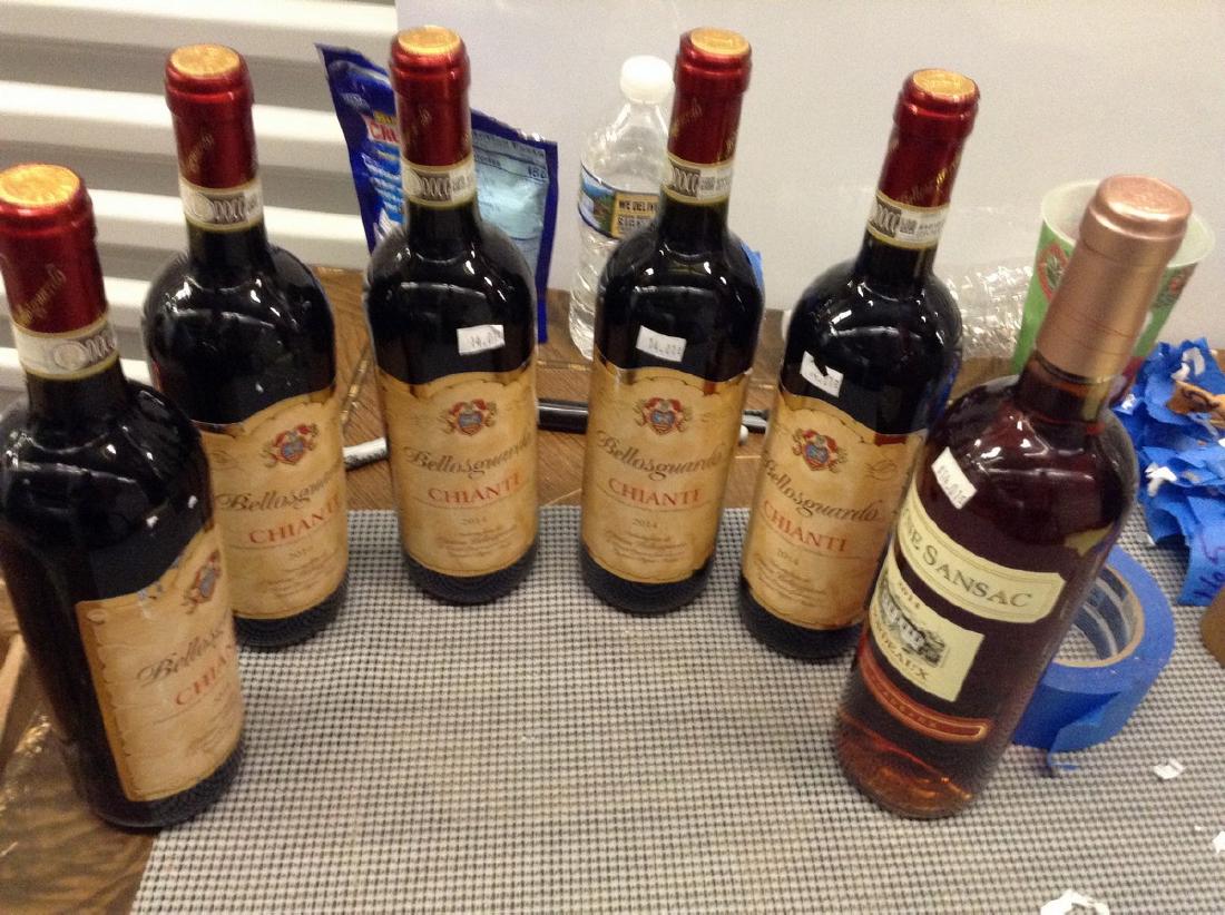 6 Mixed bottles of wine: Any contents in bottle is Free; You are bidding on the bottle & unbroken tax stamp
