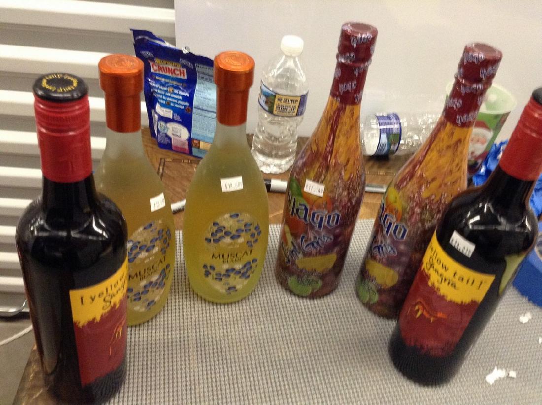 6 mixed bottles of wine: Any contents in bottle is Free; You are bidding on the bottle & unbroken tax stamp