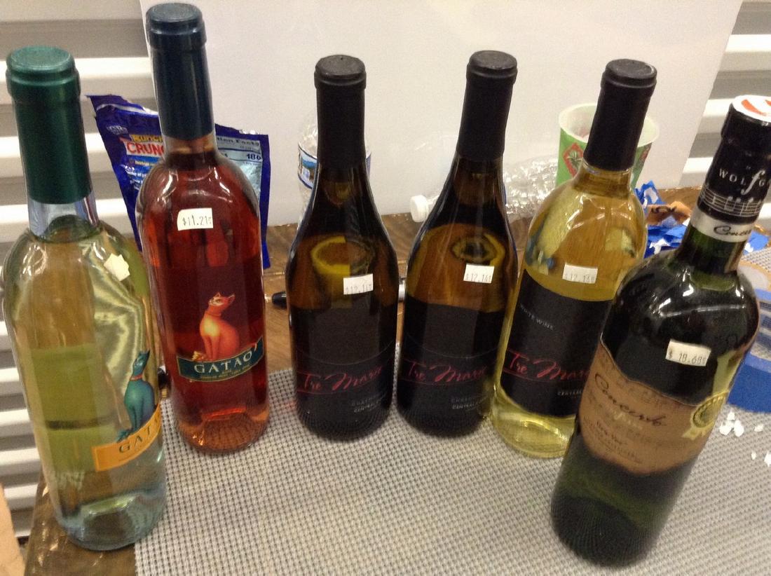 6 mixed bottles of wine: Any contents in bottle is Free; You are bidding on the bottle & unbroken tax stamp