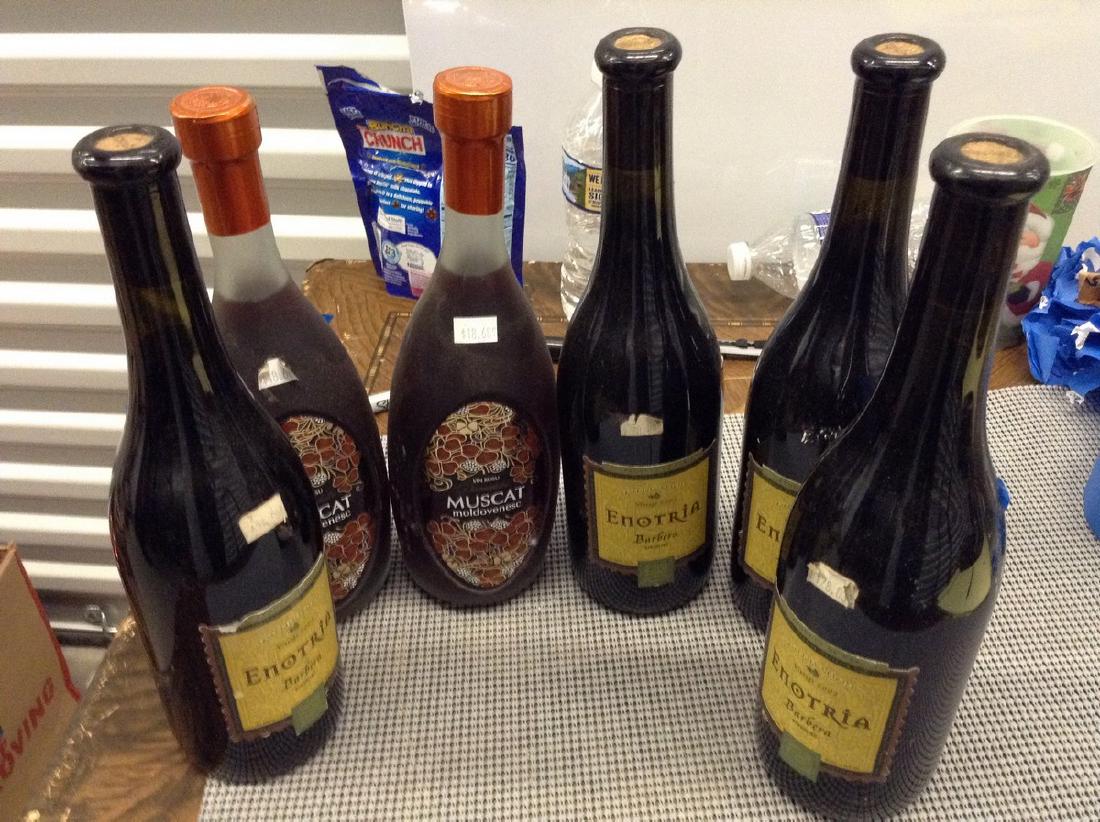 6 mixed bottles of wine: Any contents in bottle is Free; You are bidding on the bottle & unbroken tax stamp