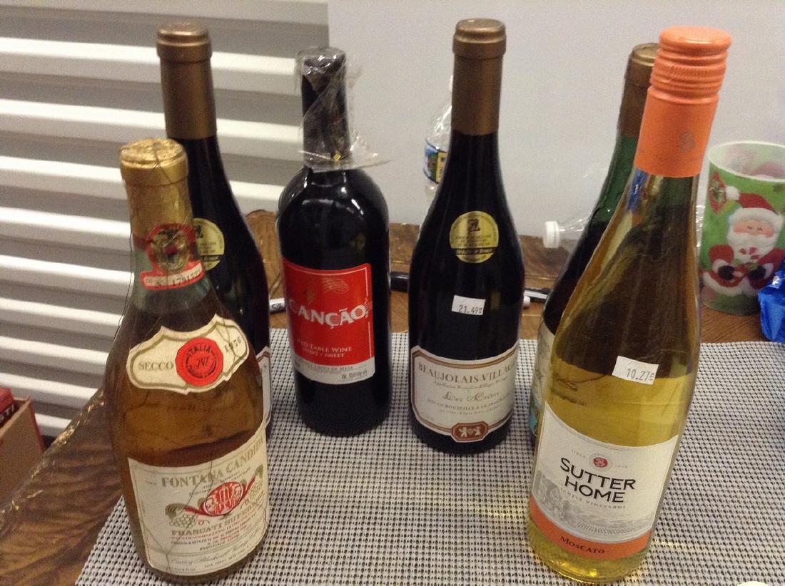 6 mixed bottles of wine: Any contents in bottle is Free; You are bidding on the bottle & unbroken tax stamp
