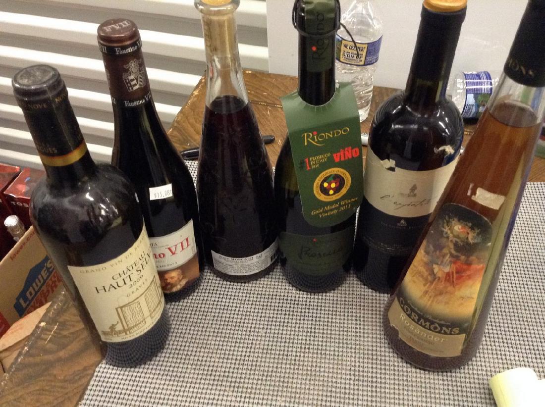 6 mixed bottles of wine: Any contents in bottle is Free; You are bidding on the bottle & unbroken tax stamp