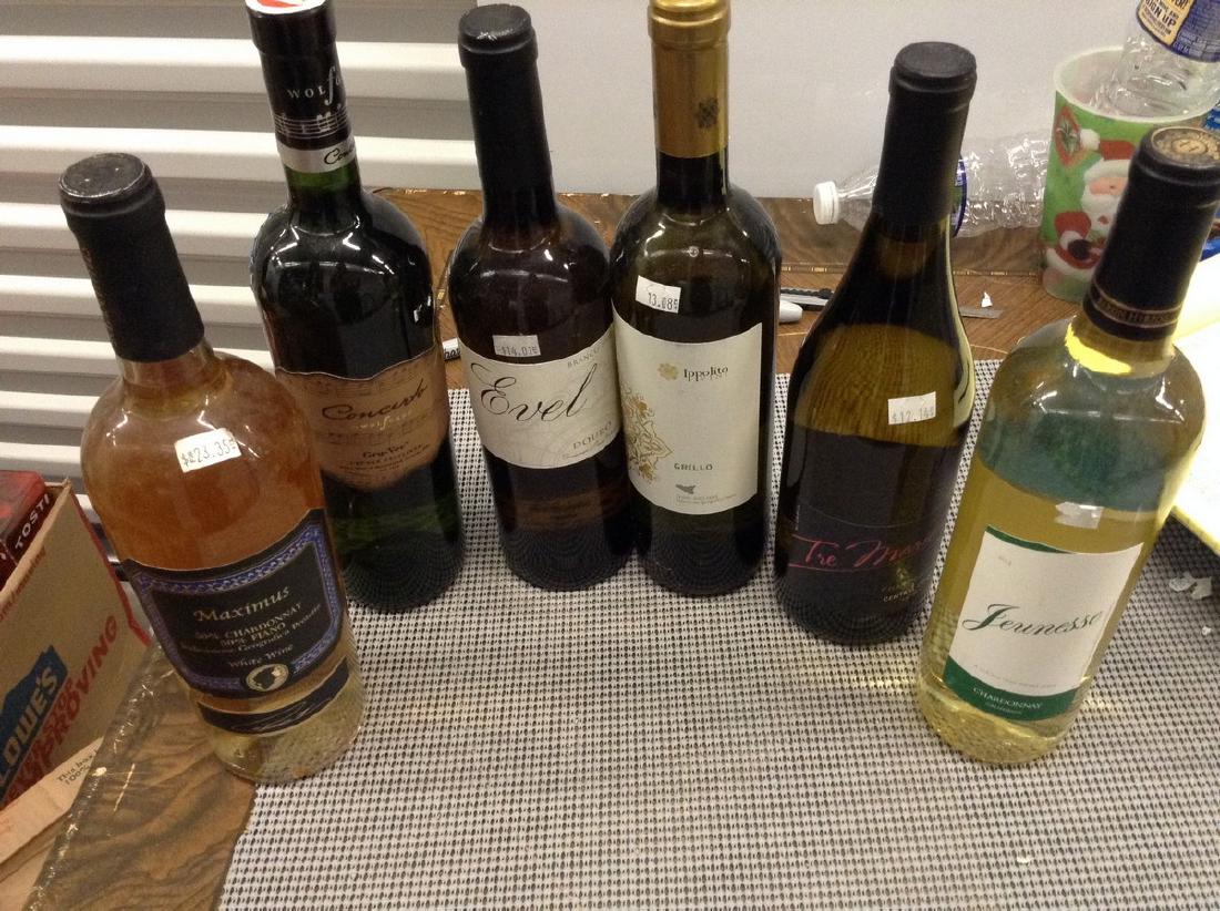 6 mixed bottles of wine: Any contents in bottle is Free; You are bidding on the bottle & unbroken tax stamp