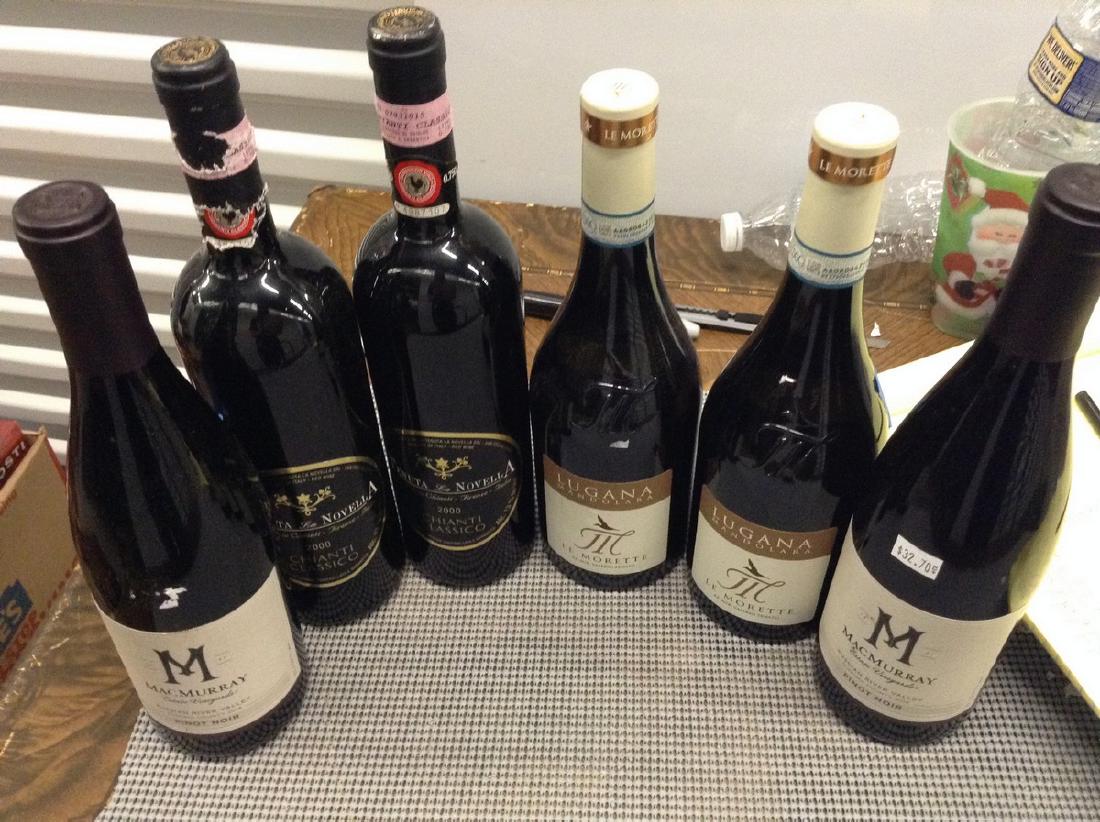 6 mixed bottles of wine: Any contents in bottle is Free; You are bidding on the bottle & unbroken tax stamp