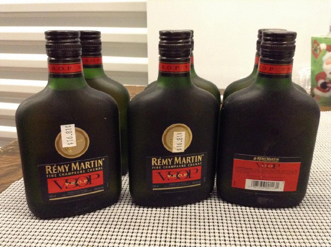 Remy Martin VSOP- lot of 6 bottles: Any contents in bottle is Free; You are bidding on the bottle & unbroken tax stamp