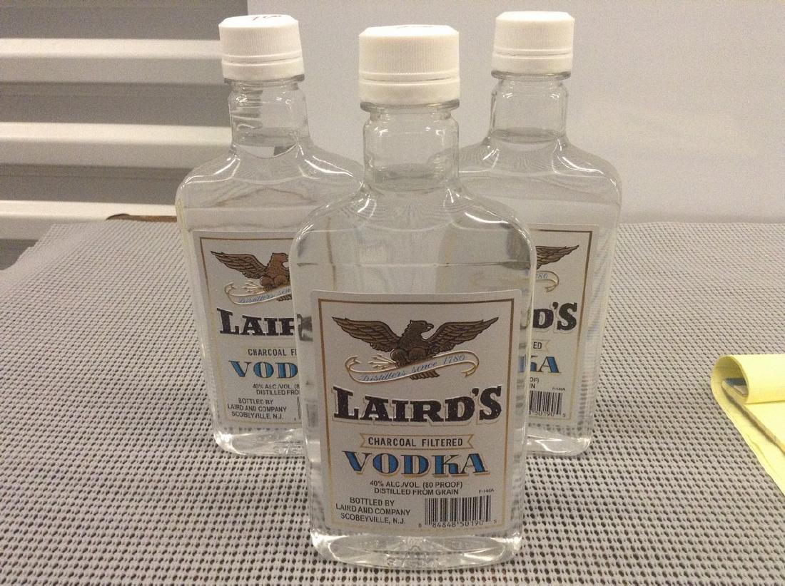 Laird's Vodka Lot of 3 Bottles: Any contents in bottle is Free; You are bidding on the bottle & unbroken tax stamp