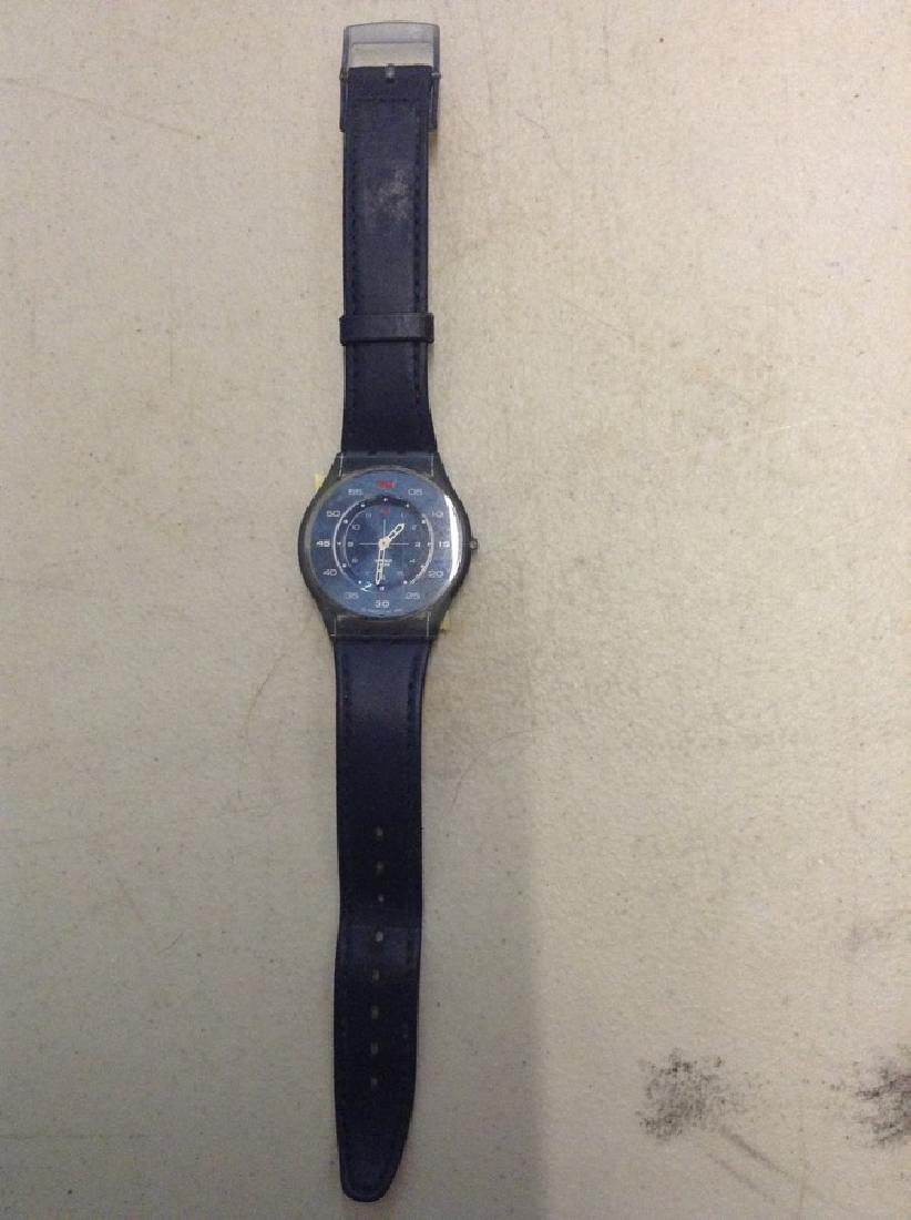 Swatch Watch - Blue face Leather Band: Swatch Watch - Blue face Leather Band