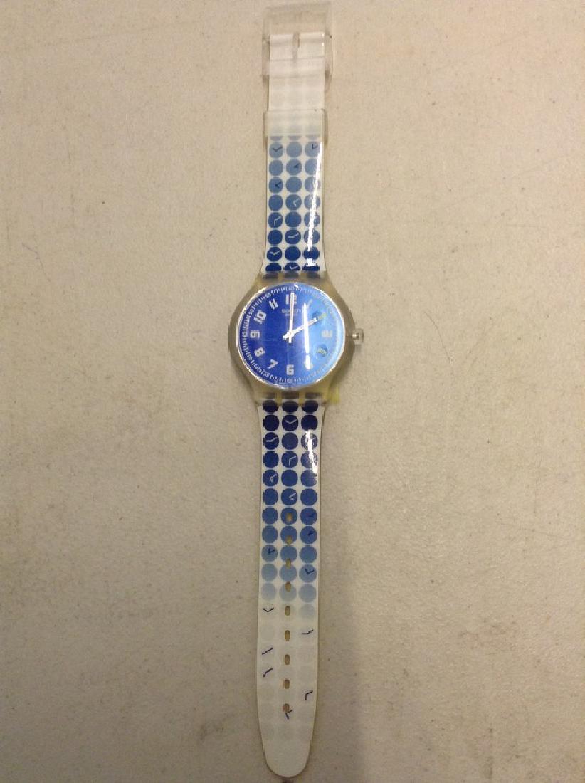 Swatch Watch - Blue Face band blue dots: Swatch Watch - Blue Face band blue dots