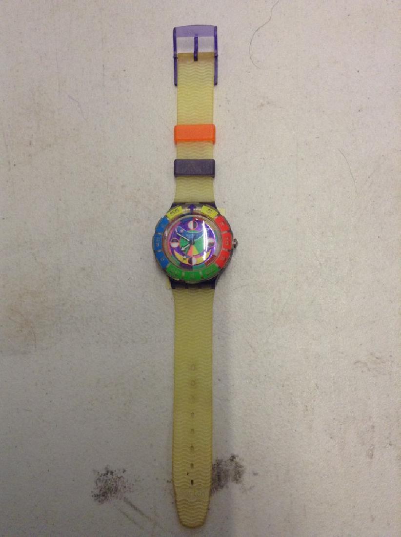 Swatch Watch - Multi Color Face with Fish: Swatch Watch - Multi Color Face with Fish