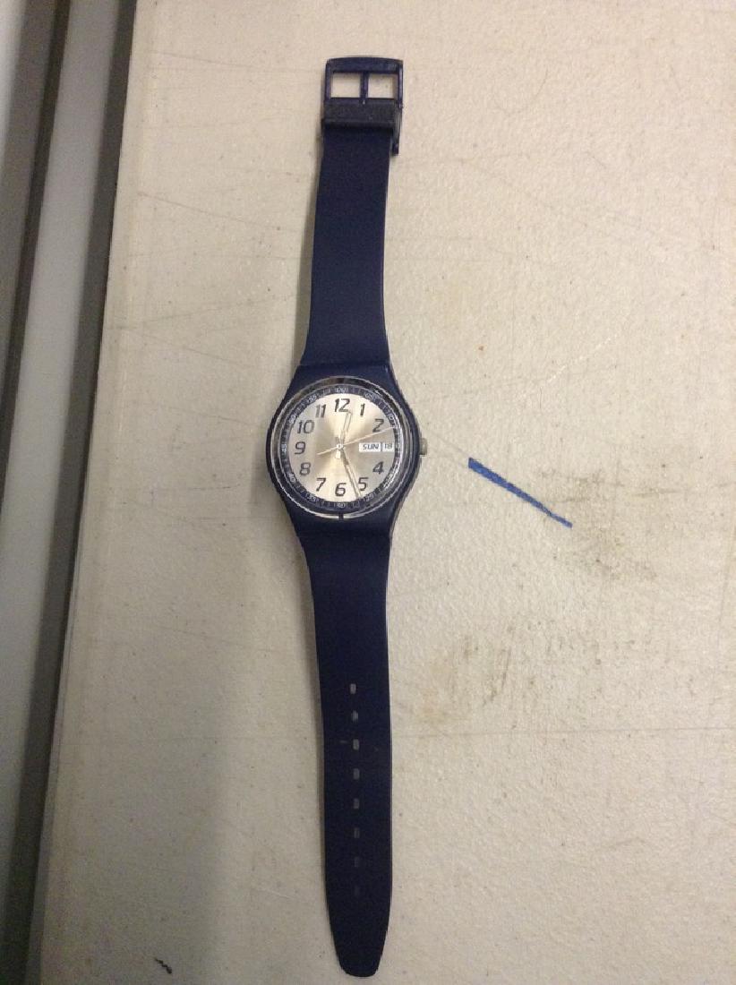 Swatch Watch - Silver Face Black Band (1 of 1)