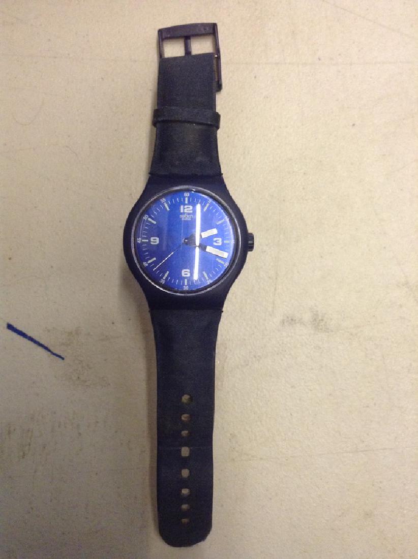 Swatch Watch - Blue Face Black Band: Swatch Watch - Blue Face Black Band