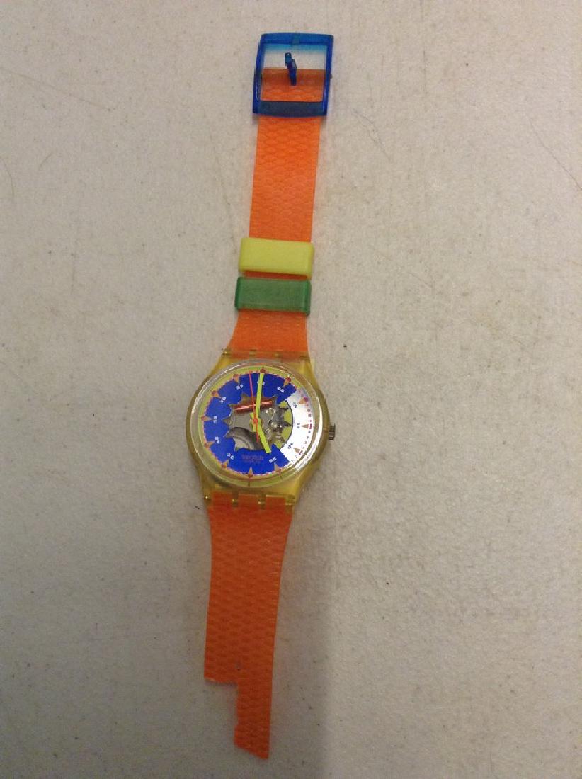 Swatch Watch - Florescent Orange Band - Broken: Swatch Watch - Florescent Orange Band - Broken