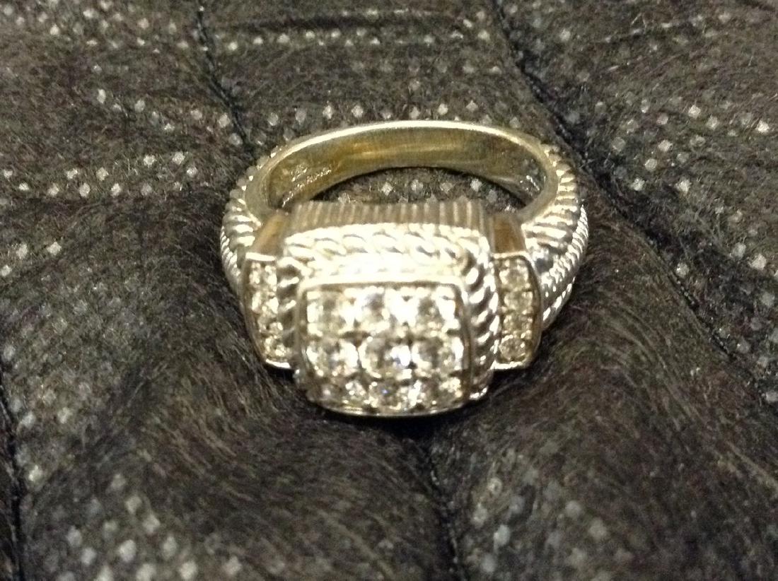 Judith Ripka Sterling Silver Ring with Stones Size: 7 (1 of 1)