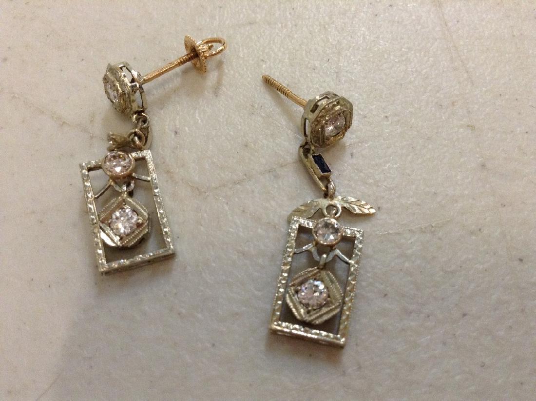 Vintage 14kt Earrings - Diamonds wt. 4g (1 of 1)