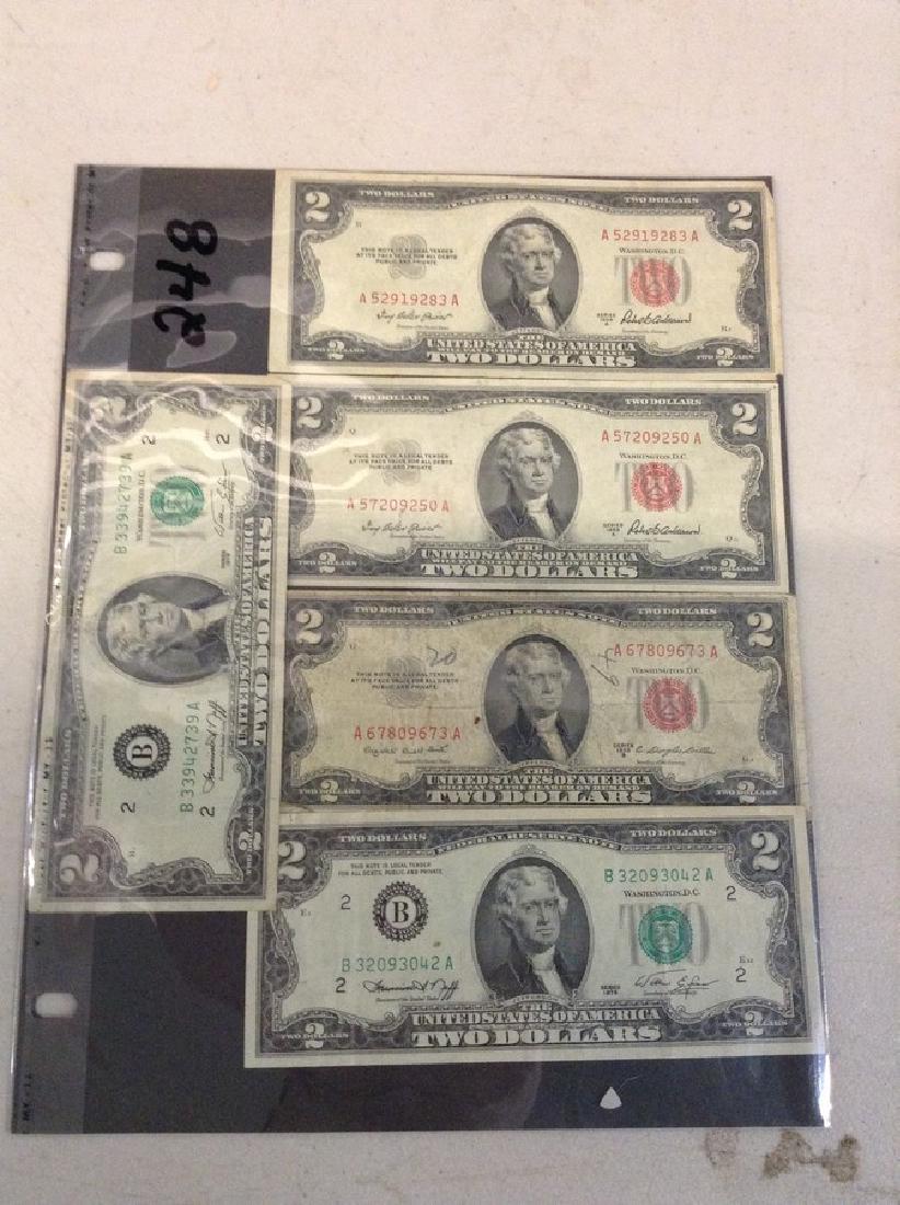 5 $2.00 Two Dollar Bills (1 of 1)