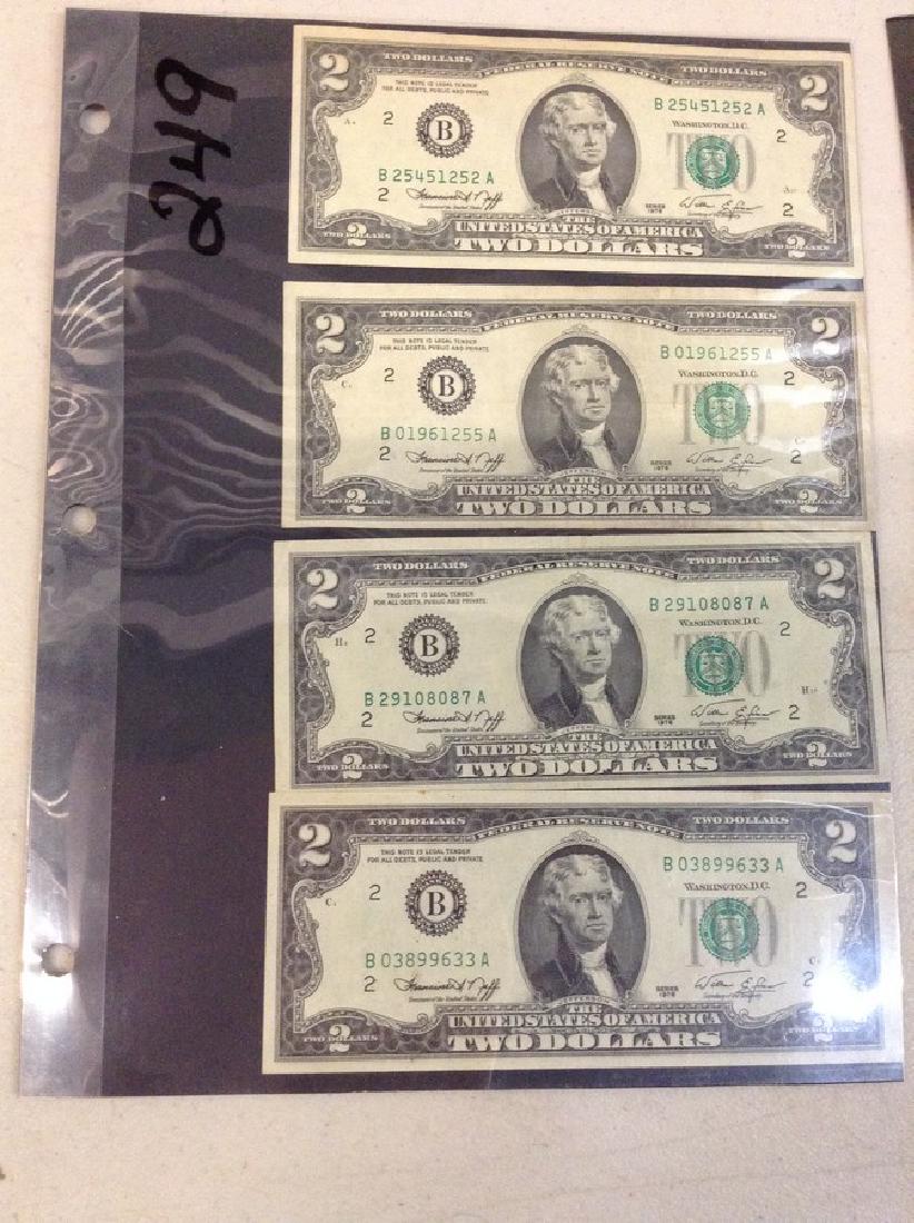 4 $2.00 Two Dollar Bills (1 of 1)