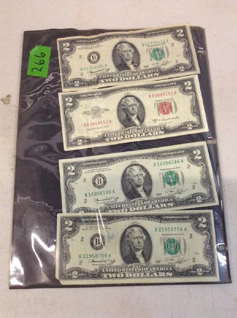 4 $2.00 Two Dollar Bills (1 of 1)