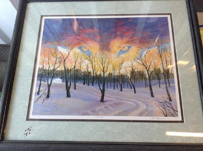 Framed Eli Thomas Wolf signed 24 x 29 (1 of 1)