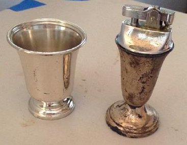 Sterling Silver Lighter & Cup: Sterling Silver Lighter & Cup
