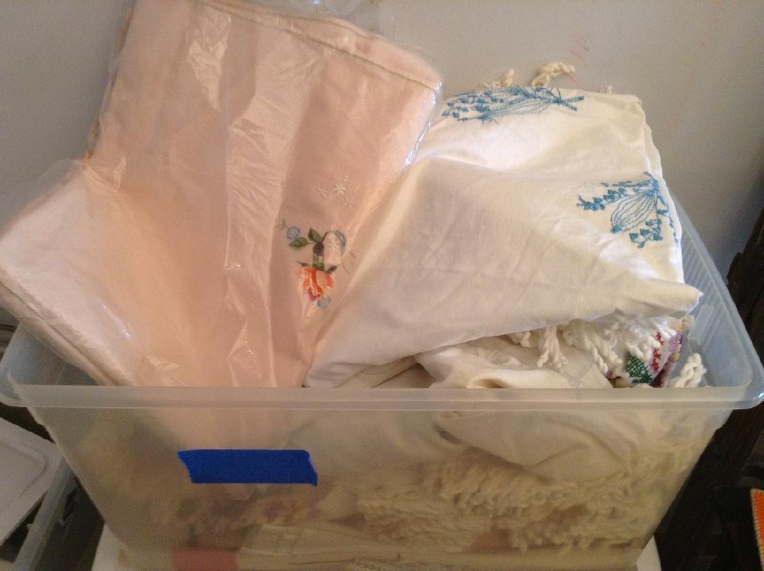 Tub of hand embroided Tableclothes & More: Tub of hand embroided Tableclothes & More