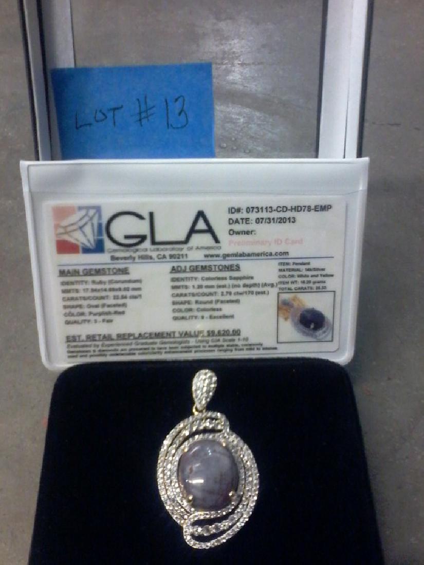 GLA Ruby & White Sapphire Pendant (1 of 1)