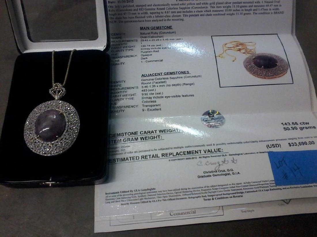 GLA Ruby & White Sapphire 18" Chain Pendant (1 of 1)