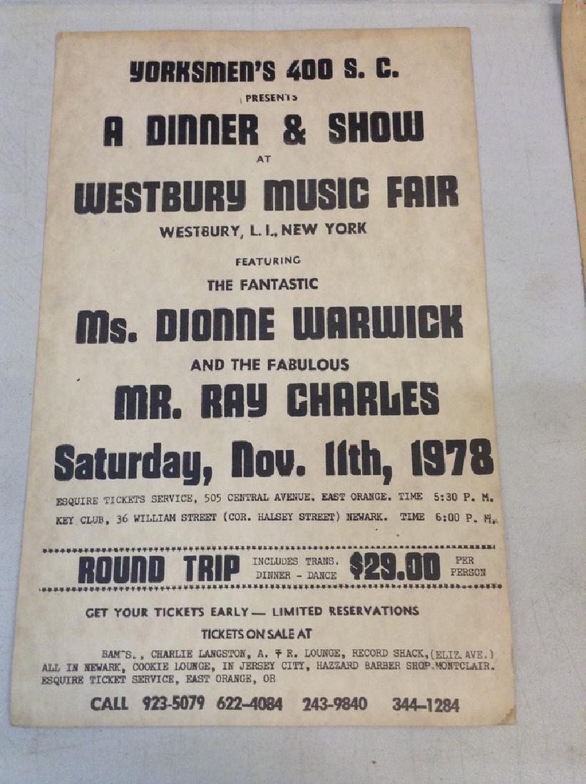 Vintage Dionne Warwick & Ray Charles 1978 Dinner & Show (1 of 1)