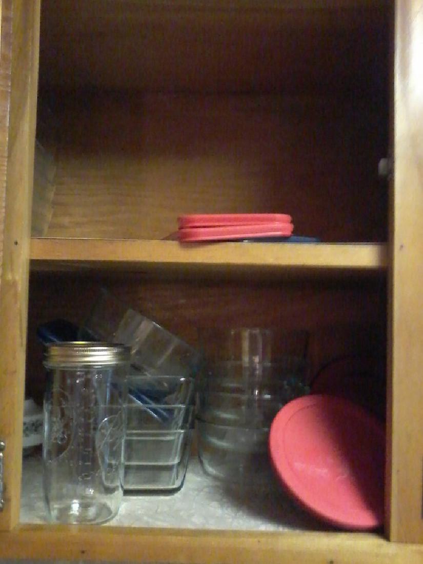 Contents of Kitchen Cabinet vintage pyrex and lids: Contents of Kitchen Cabinet vintage pyrex and lids