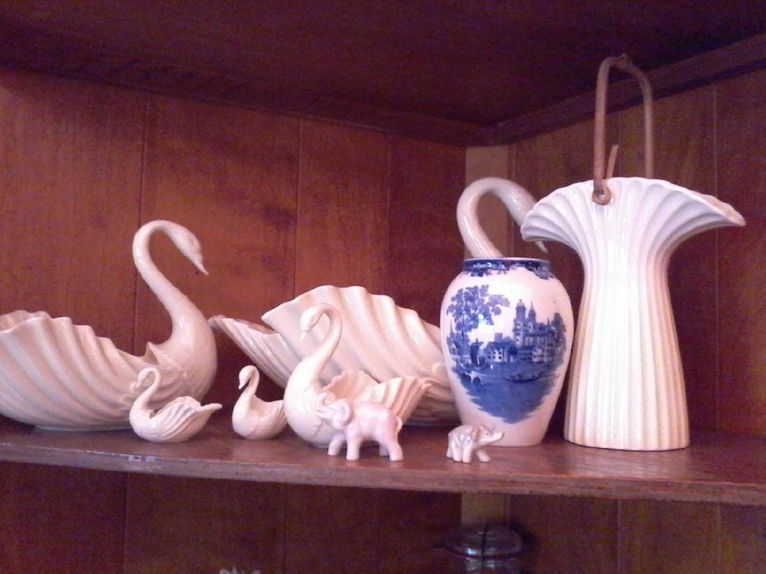 Contents of Shelf lenox swans and more: Contents of Shelf Corner Cabinet