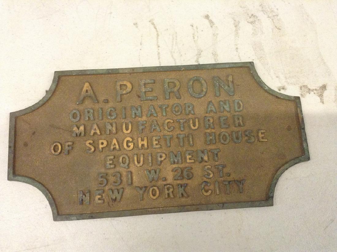 Brass Wall plaque NYC house of spagetti (1 of 1)