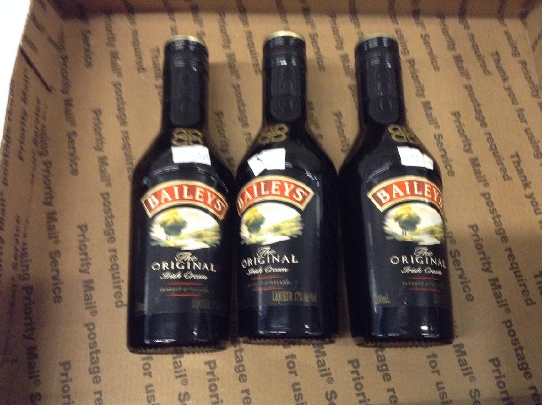 lot of 3 small bailey's irish cream: Any contents in bottle is Free; You are bidding on the bottle & unbroken tax stamp
