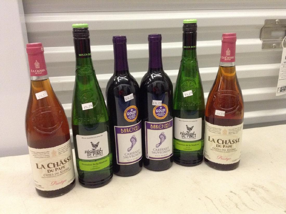 Lot of 6 Bottles of wine: Any contents in bottle is Free; You are bidding on the bottle & unbroken tax stamp
